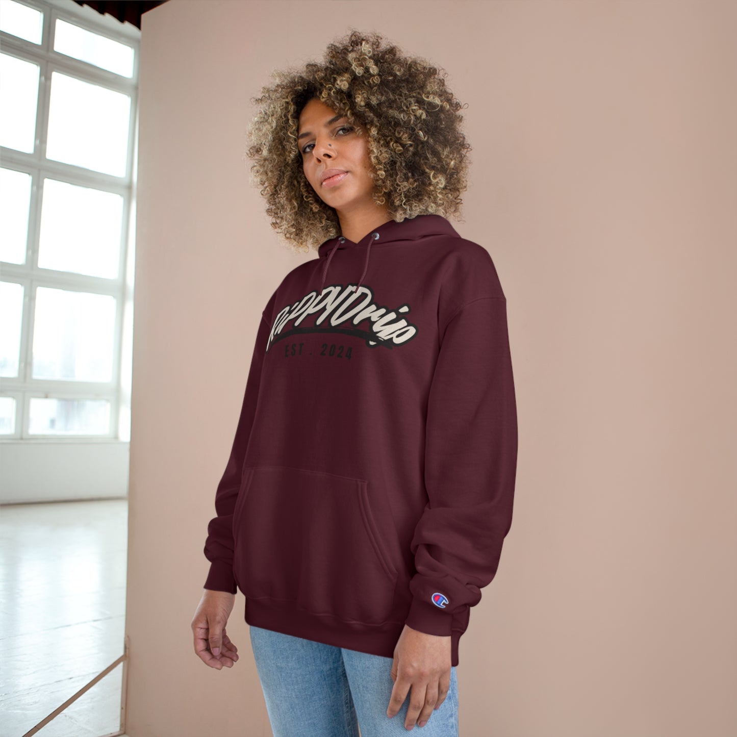 Champion Hoodie - Street Wear with Large Front Logo Design