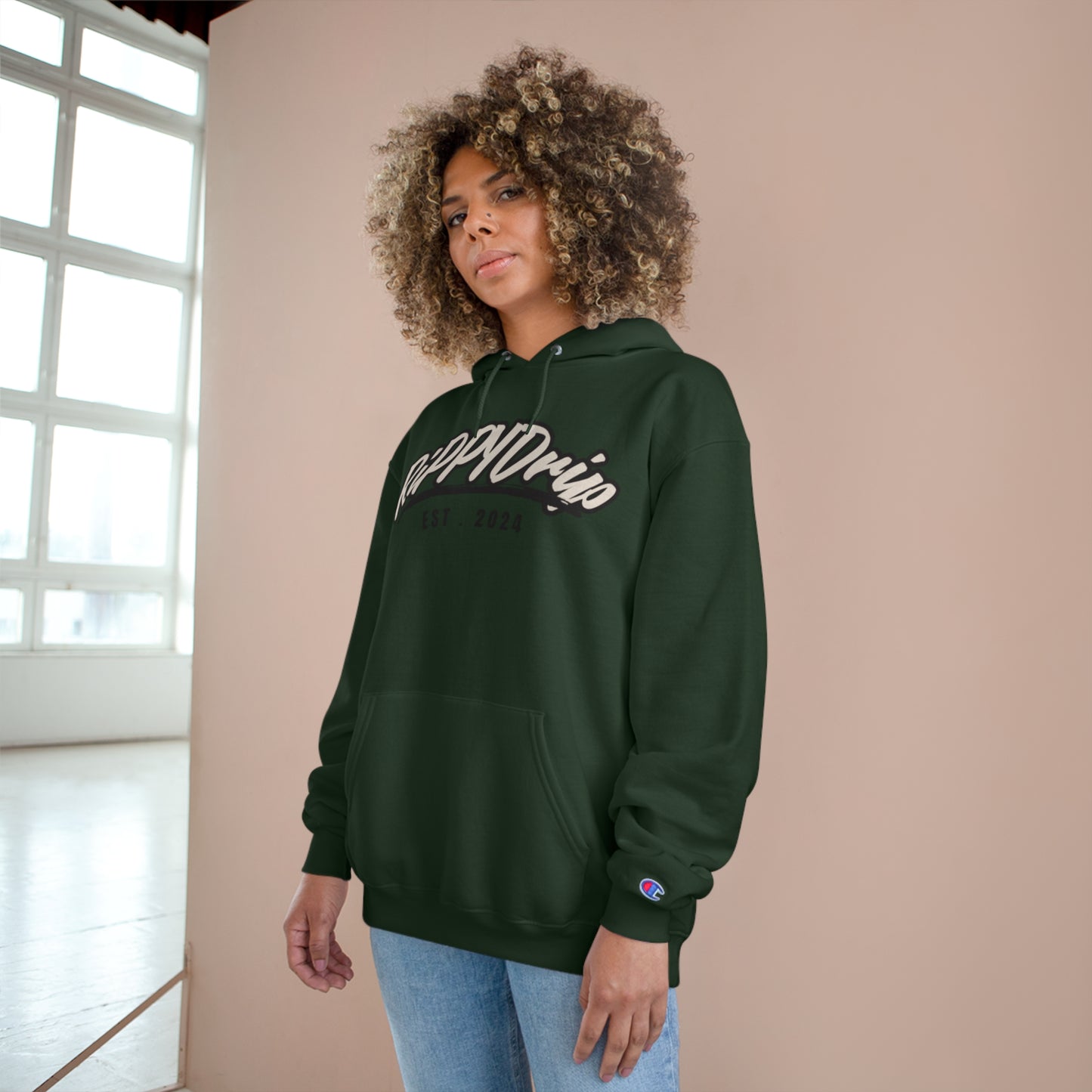 Champion Hoodie - Street Wear with Large Front Logo Design