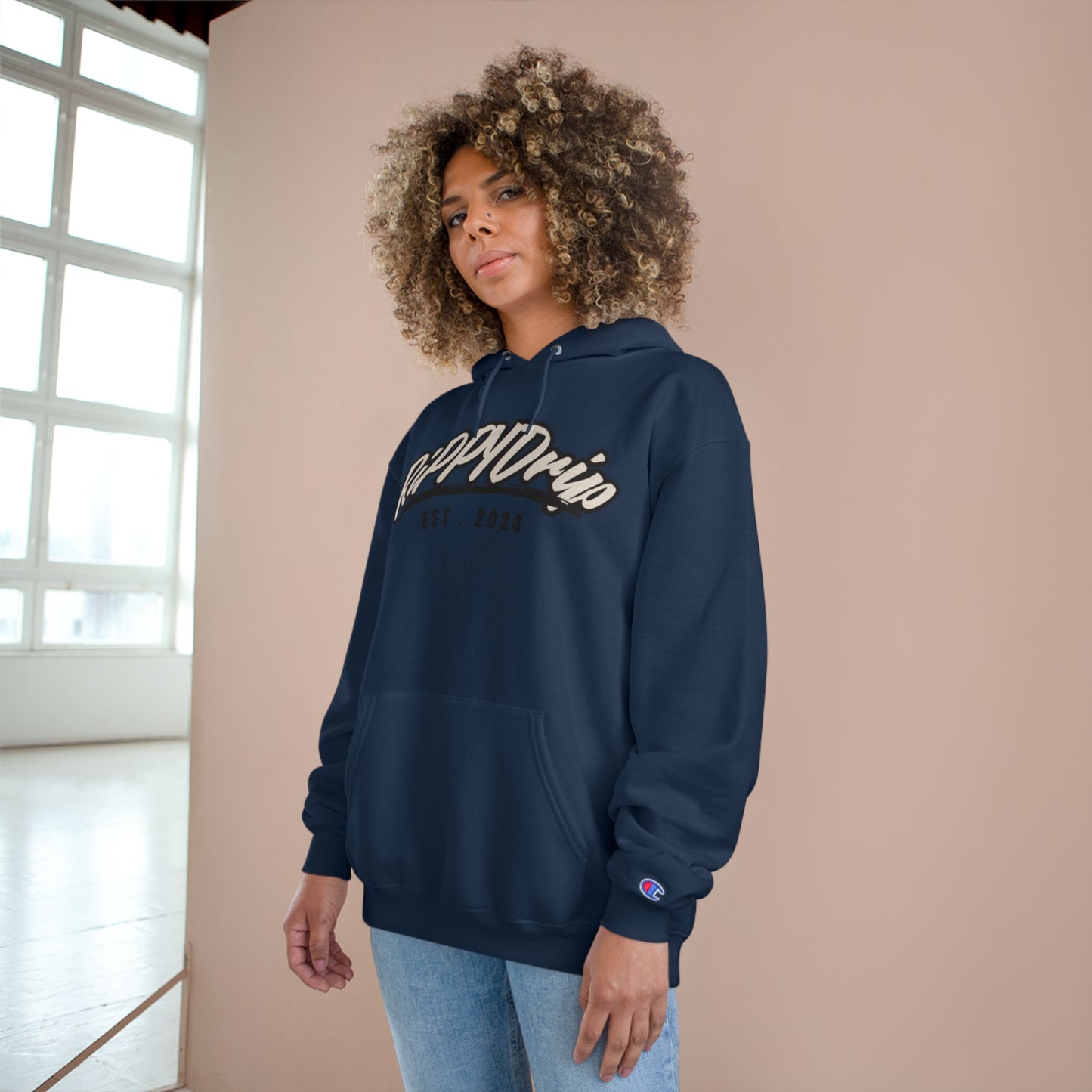 Champion Hoodie - Street Wear with Large Front Logo Design